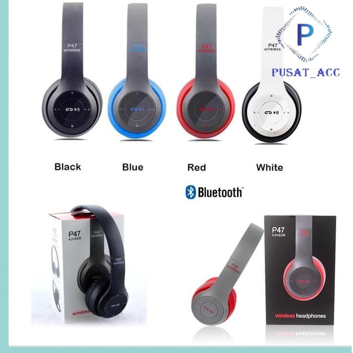 Headphone Bluetooth Bando DJ Wireless P47 Handsfree Headset  Bando Bluetooth