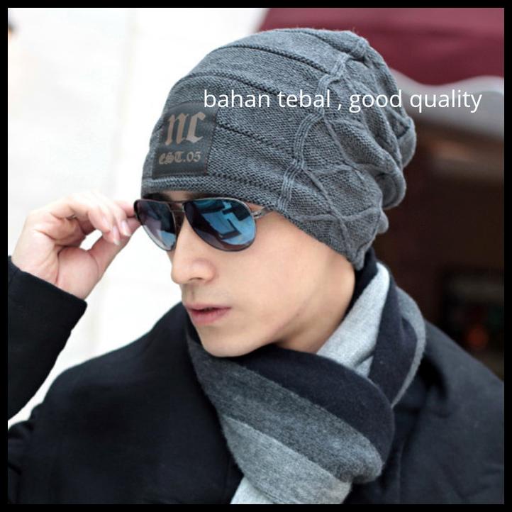 Kupluk Pria Tebal Hangat / Kupluk Winter / Topi Gunung Kupluk Rajut