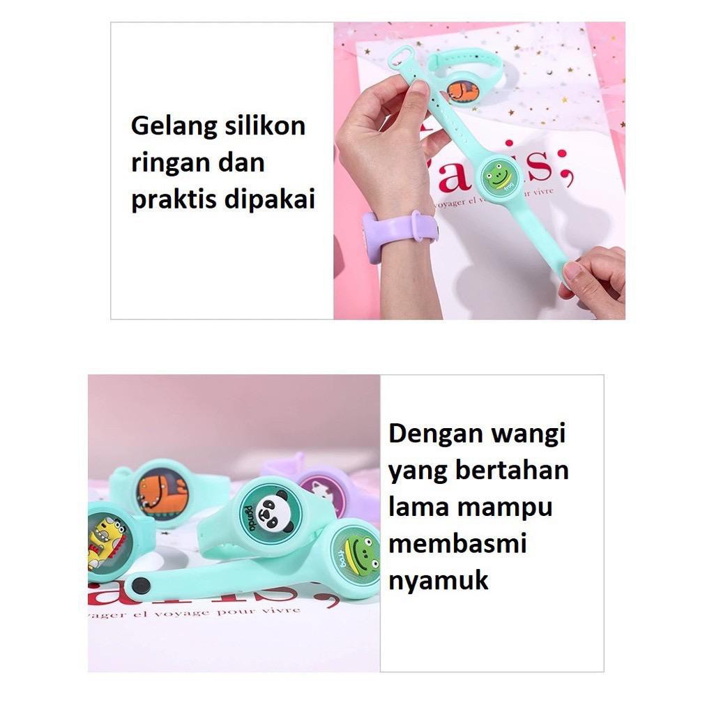 Gelang Anti Nyamuk Bayi / Anak + LED Karakter Gelang Lucu Gelang Jam Tangan Aroma Wangi (BIC)