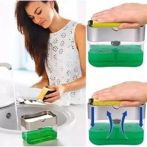 Dispenser sabun cuci piring busa sponge / soap Pump sponge caddy