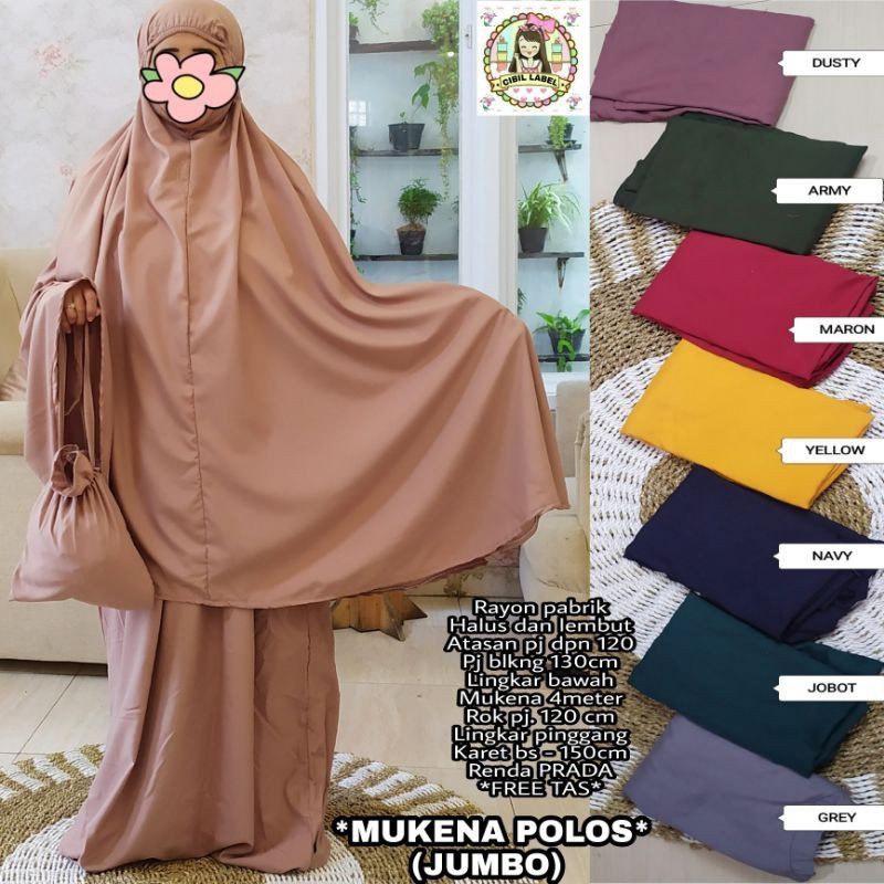 Mukena Bali Premium SakeeNa Jumbo Dewasa Polos