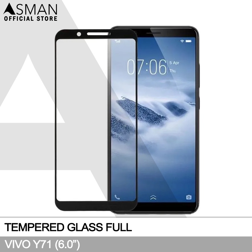 Tempered Glass Full VIVO Y71 (6.0&quot;) | Anti Gores Kaca - Hitam