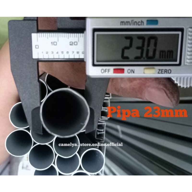 Pipa Bulat Aluminium SILVER Uk.23mm