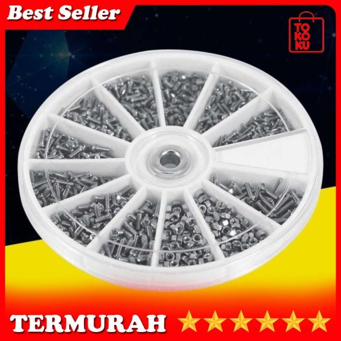 Baut Mur Pengencang Tokoku Baut Mur Kecil Untuk Servis Service Reparasi Kacamata 600 Pcs