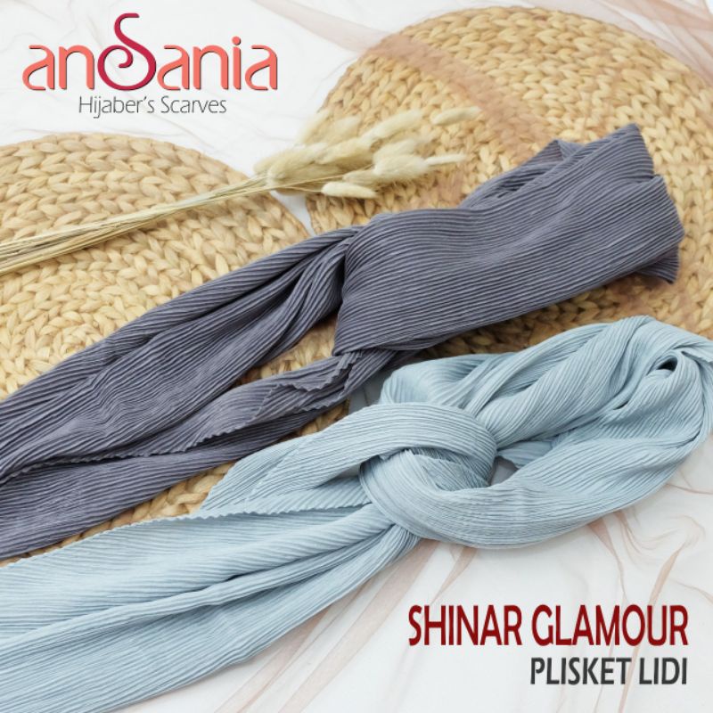 Jilbab Shinar Plisket Segi Empat Ansania-Light Shinar Plisket