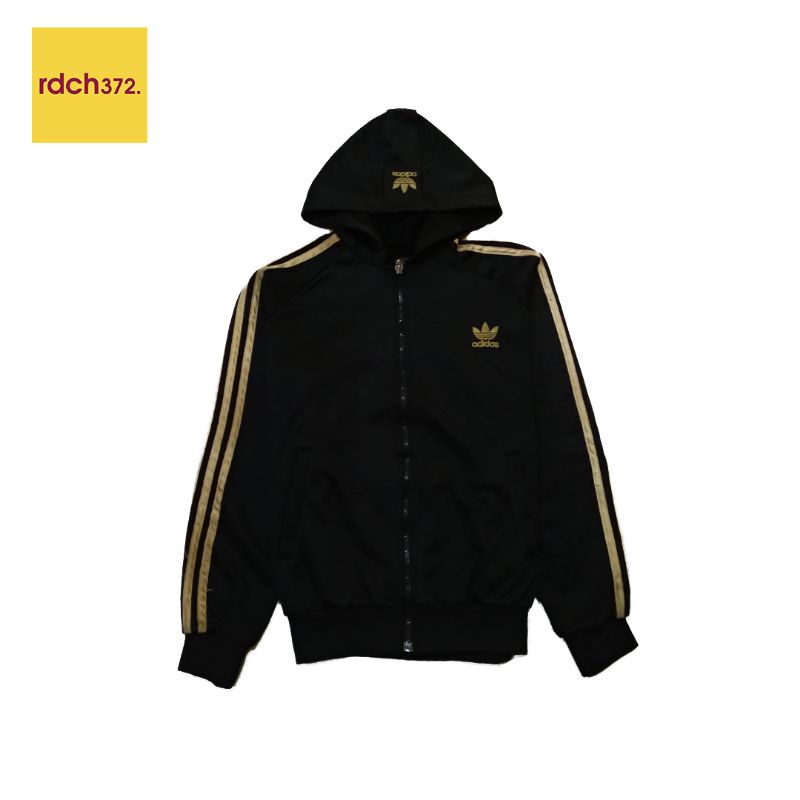 TRACKTOP BRANDED SECOND ORIGINAL / ADIDAS HOODIE STRIPE GOLD
