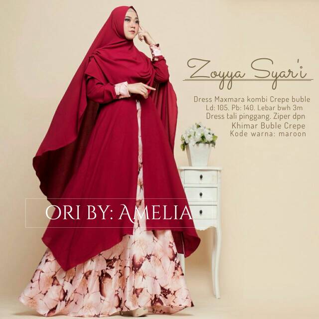 Zoyya Syar'i/Gamis Syar'i Pesta/Gamis Syar'i Amelia/Syar'i Murah