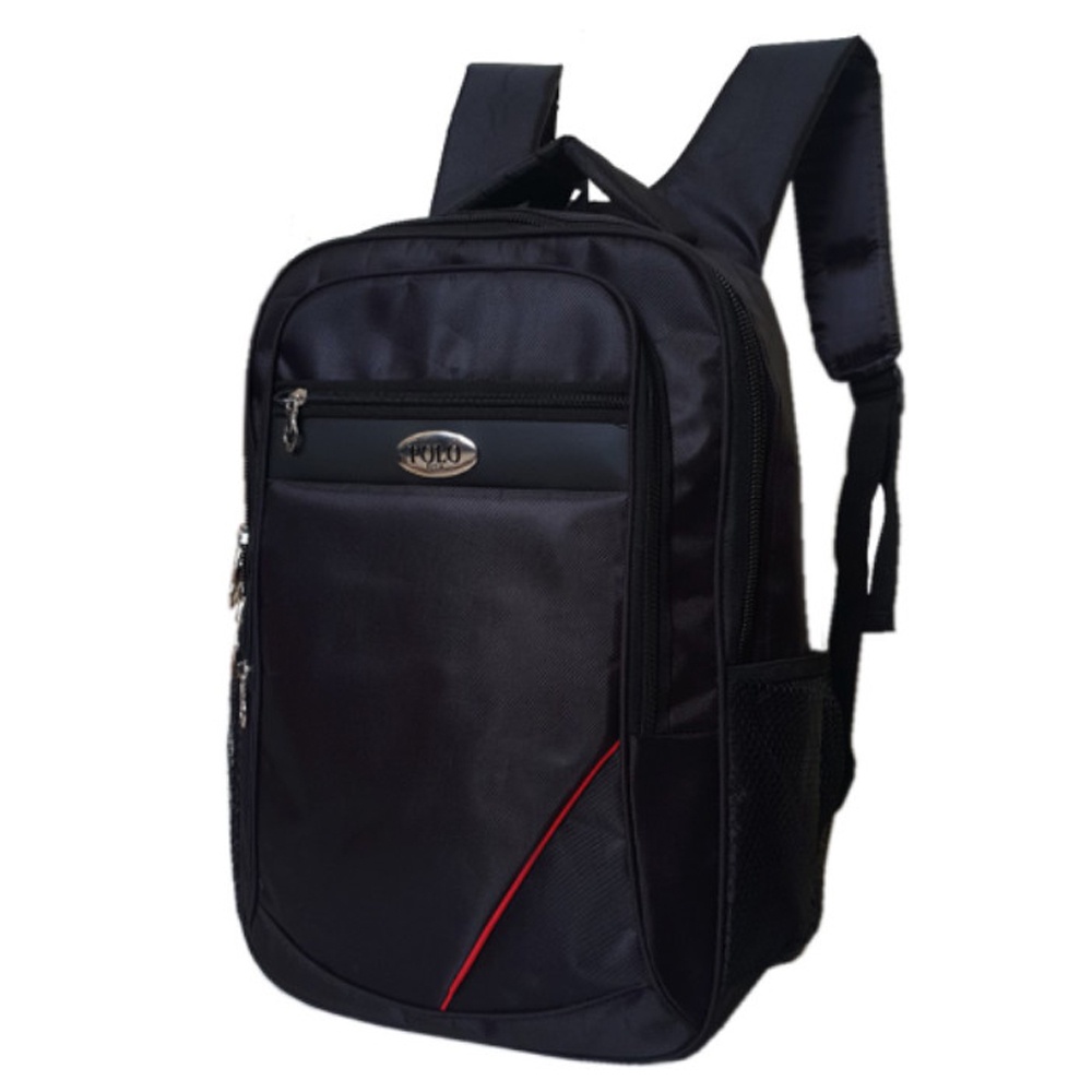 SHOPEE 6.6 SUPER SALE!! Ransel Pria GM-70 Backpack Ransel Sekolah SMP SMA ukuran 17 inch Ransel Kerja Pria Model Casual - Black + Bonus Raincover