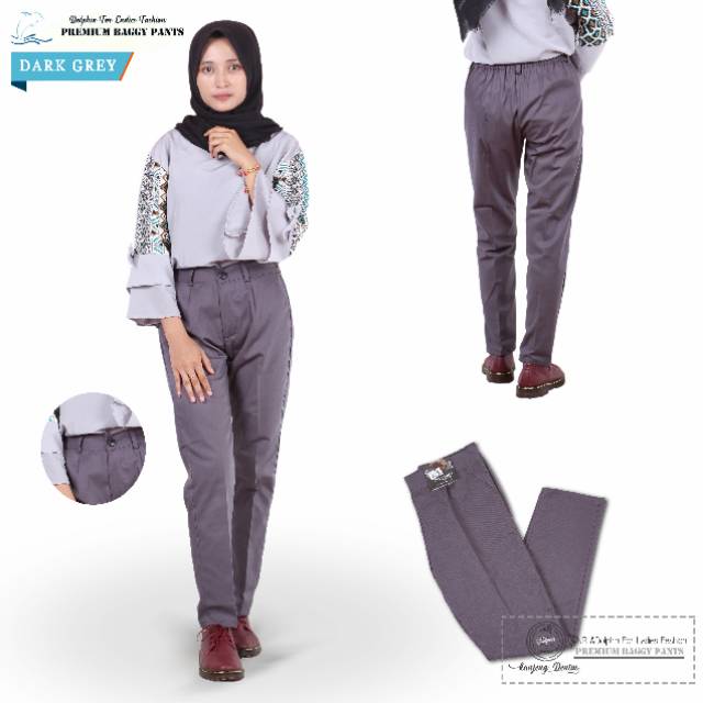 (CUCI GUDANG!!) BAGGY PANTS PREMIUM ONR &amp; DOLPHIN KAIN AMERICAN DRILL GRID A IMPORT QUALITY