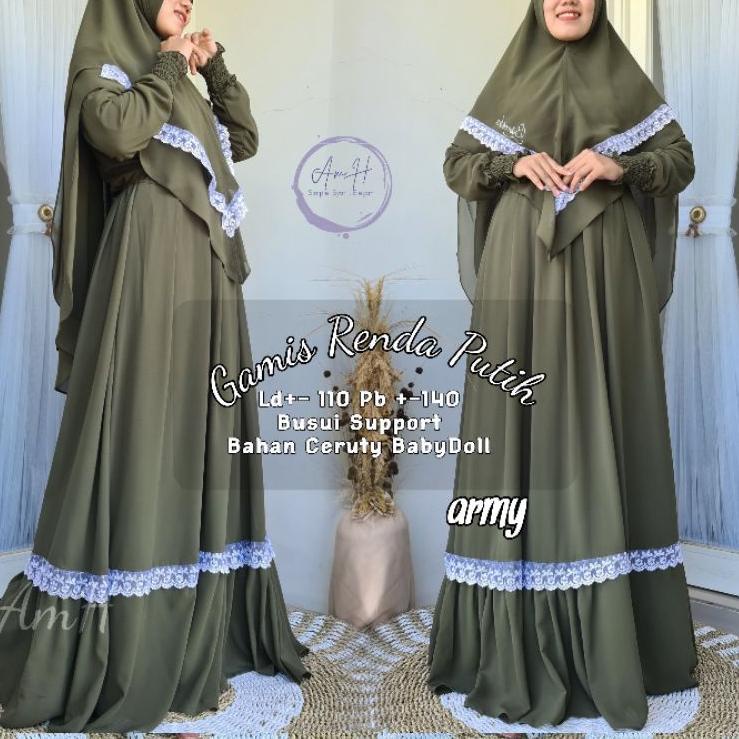 Big Sale.. GAMIS CERUTY RENDA PUTIH BY BERMERKS
