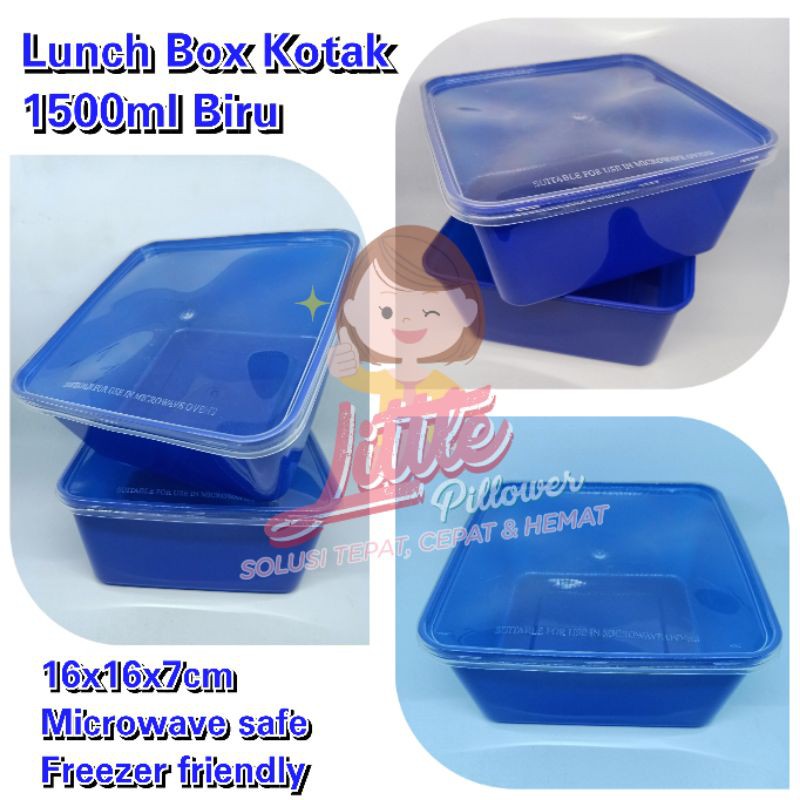 Kotak Plastik 1500ml WARNA/Lunch Box/Kotak Makan/Food Container