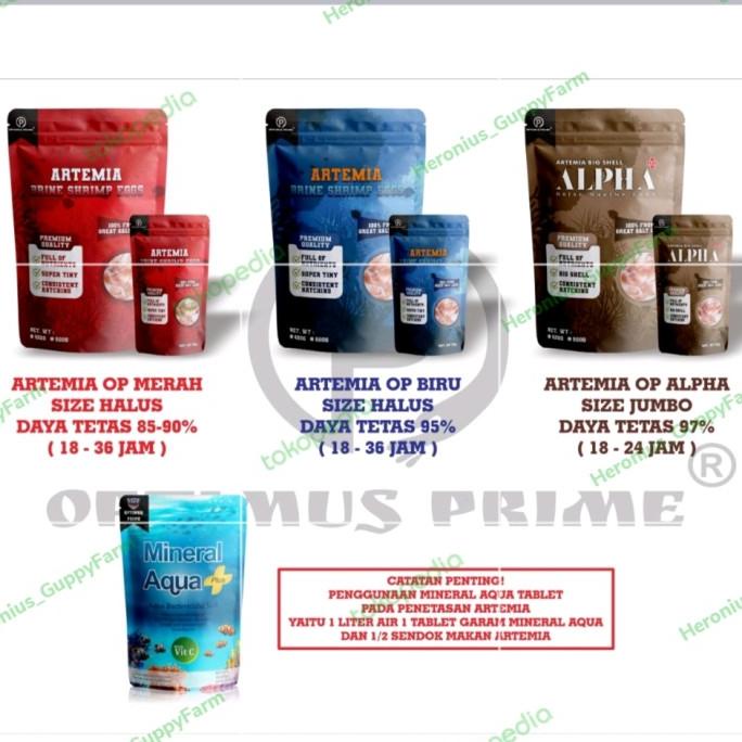 Artemia Optimus Prime Net 50 Gram/Alternatif Supreme Plus