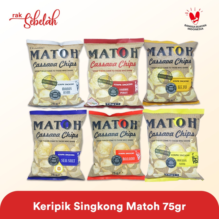 

Keripik Singkong - Cassava Chips Matoh 75gr - Sambal Purut
