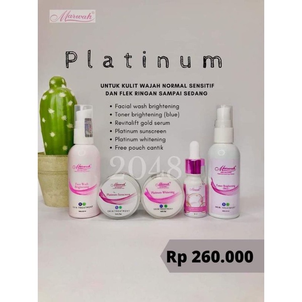 MARWAH PLATINUM Paket Cream Wajah Skincare Perawatan Untuk Kulit Kering