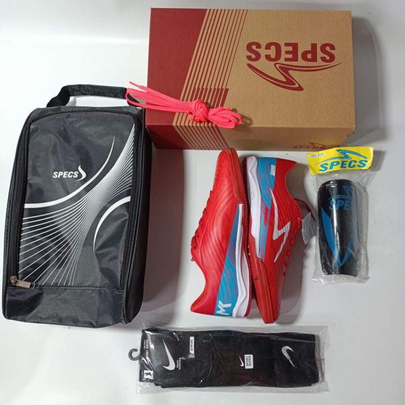 PAKET KUMPLIT SEPATU FUTSAL SPECS TERBARU MURAH(BISA COD)