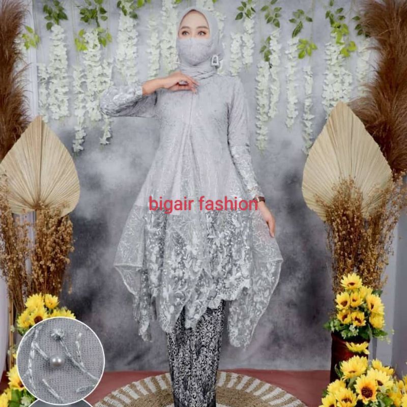 KEBAYA TUNIK MAURI MODERN/KEBAYA TUNIK JUBRAI  BUSUI FRIENDLY/KEBAYA BAHAN TULLE/KEBAYA PESTA by BA