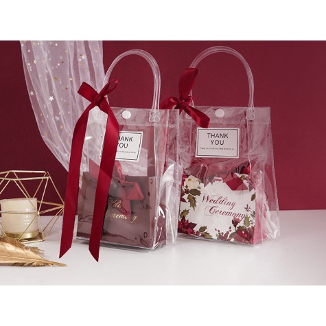 

PROMO Tas Goodie Bag Hampers Transparan PVC Mika Gift Box Putih
