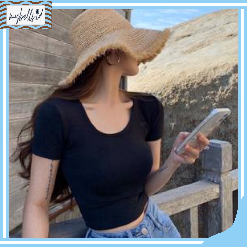 MB BJ282 Baju Wanita Korean Sexy Crop Top Kaos Crop Tee Baju Atasan Wanita