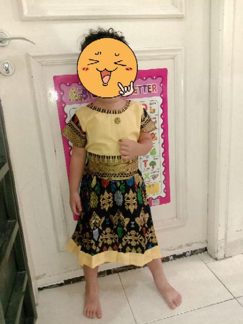Qnunbatik Dress/terusan Batik Anak Perempuan Santika Prodo