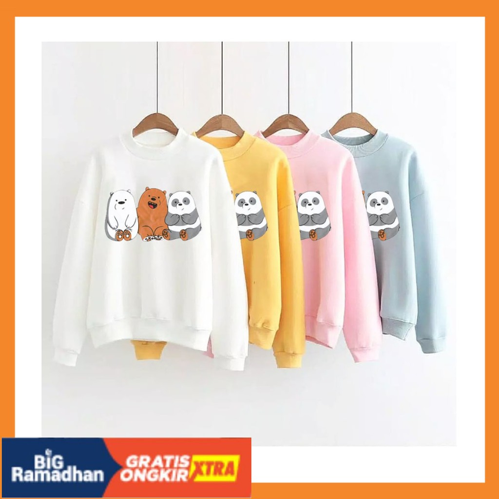 POLOS MOTIF MERAH PUTIH HITAM BIRU KUNING ASLI / Sweater Murah Wanita / Sweater Lengan Panjang