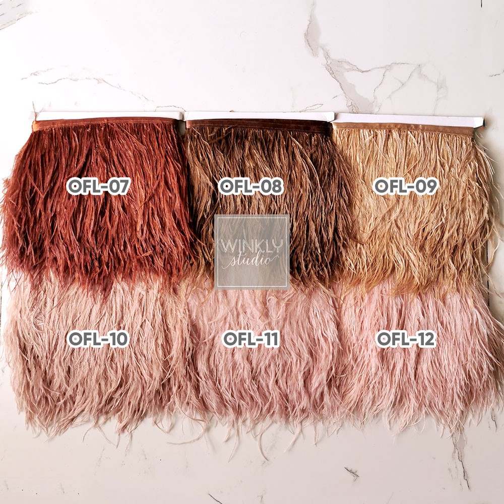 Bulu Ostrich Tinggi 10cm - 15cm Ostrich Feather 10-15cm Renda Ostrich Panjang A