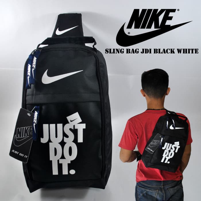 TAS SEPATU / SLING BAG NIKE JDI HITAM PUTIH