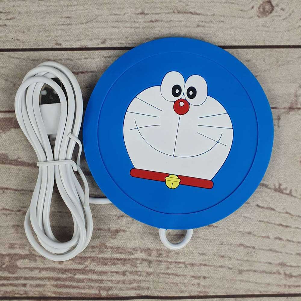 Tatakan Gelas Pemanas Coffee Penghangat Gelas USB Model Doraemon  Warmer Tea Cup