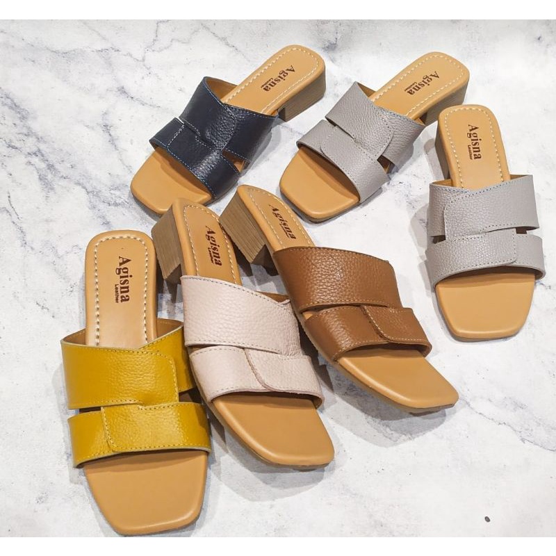 sandal wedges wanita (bisa COD) kulit sapi asli sukaregang garut sol karet tahu 3cm model terbaru cantik ringan murah