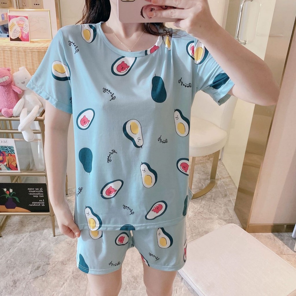 Baju Tidur Piyama Import HP-HP Avocado Blue
