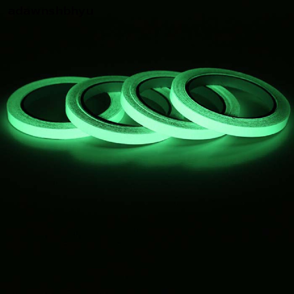 Adawnshbhyu 1M Luminous Tape Night Vision Glow In Dark Selotip Peringatan Perekat Diri Safety Rumah