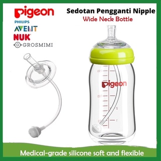 Image of Straw minum + Sedotan Pengganti Nipple peristaltic Untuk Botol Pigeon wide neck dan Avent Classic