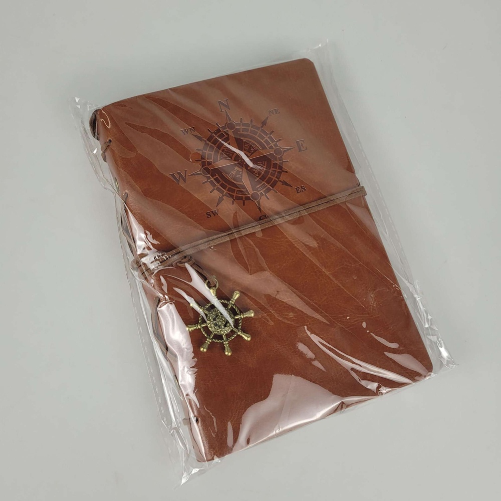 Buku Catatan Notebook A5 Buku Diary Aesthetic Gaya Retro Binder Unik Cover Kulit PU Leather