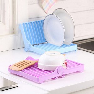Drop Plate Holder Rak Piring Lipat Mini Minimalis Tempat Cuci Piring Rak Tirisan Piring