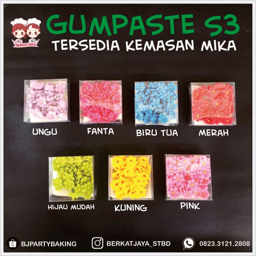

GUMPASTE/GPST/HIASAN TART/GUMPASTE BUNGA/GUMPASTE S3 MIKA