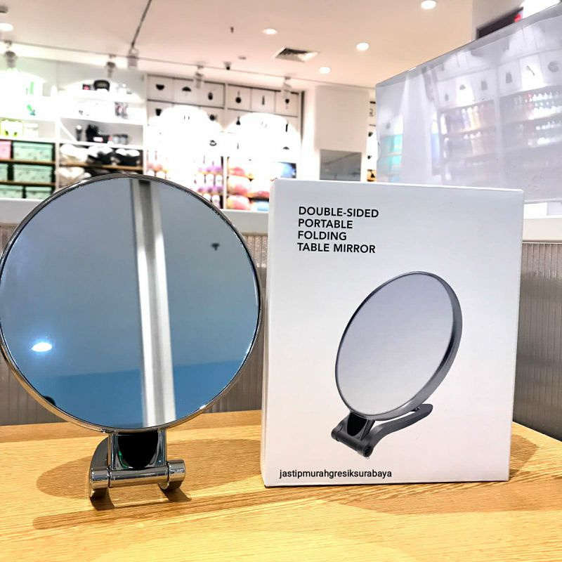 DOUBLE SIDED PORTABLE FOLDING KACA MINISO CERMIN MINISO