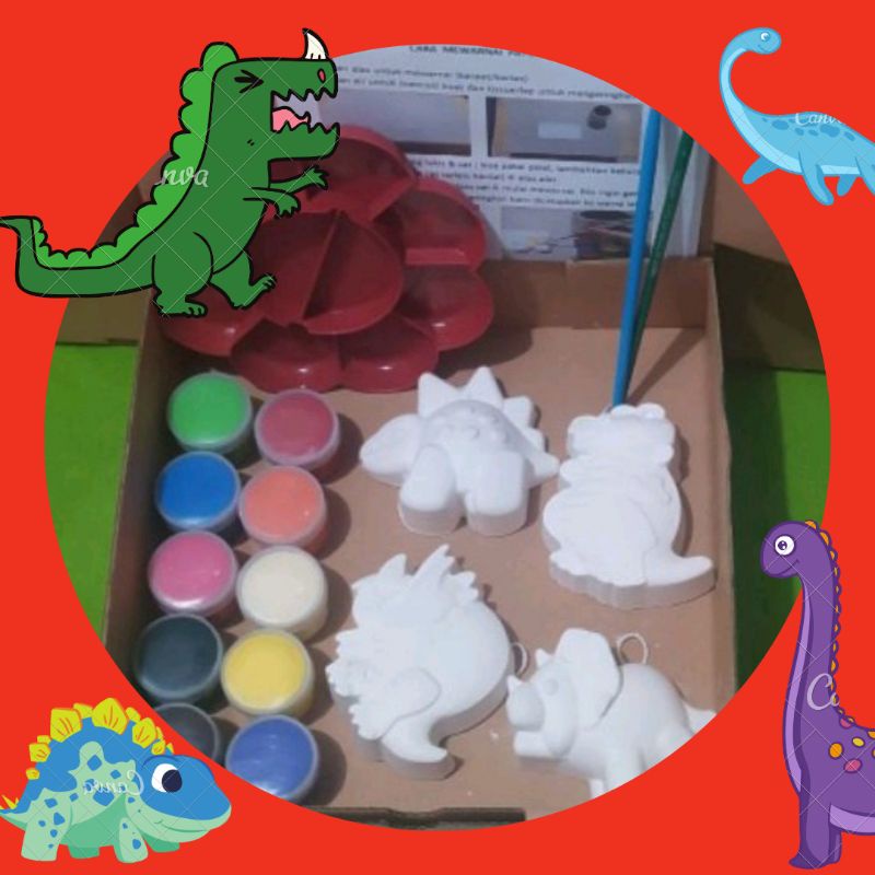 Goodie bag/Souvenir DIY Painting Kit Set Seri Dinosaurus