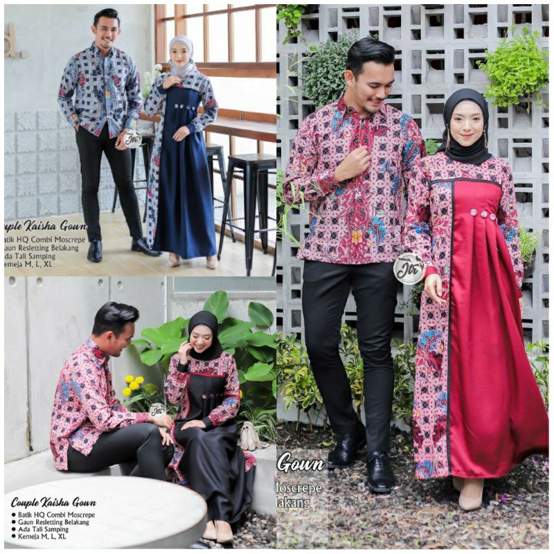 Baju Couple Gamis Kaisha Bestseller Premium Ukuran M, L, XL Gamis modern, gamis lebaran, gamis terba