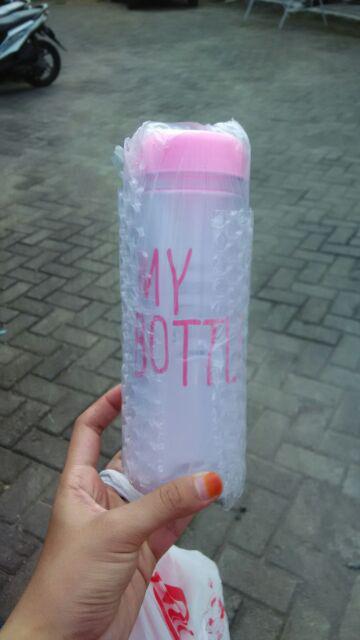 Promo Turun Harga Free New Pouch / Realpic My Bottle Bening + Pouch / Infused Water / Botol Tritan