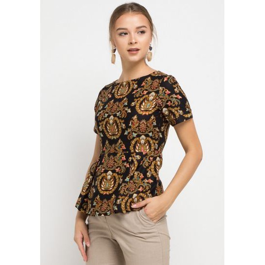 Blouse Batik Wanita ArjunaWeda Gurda Hitam