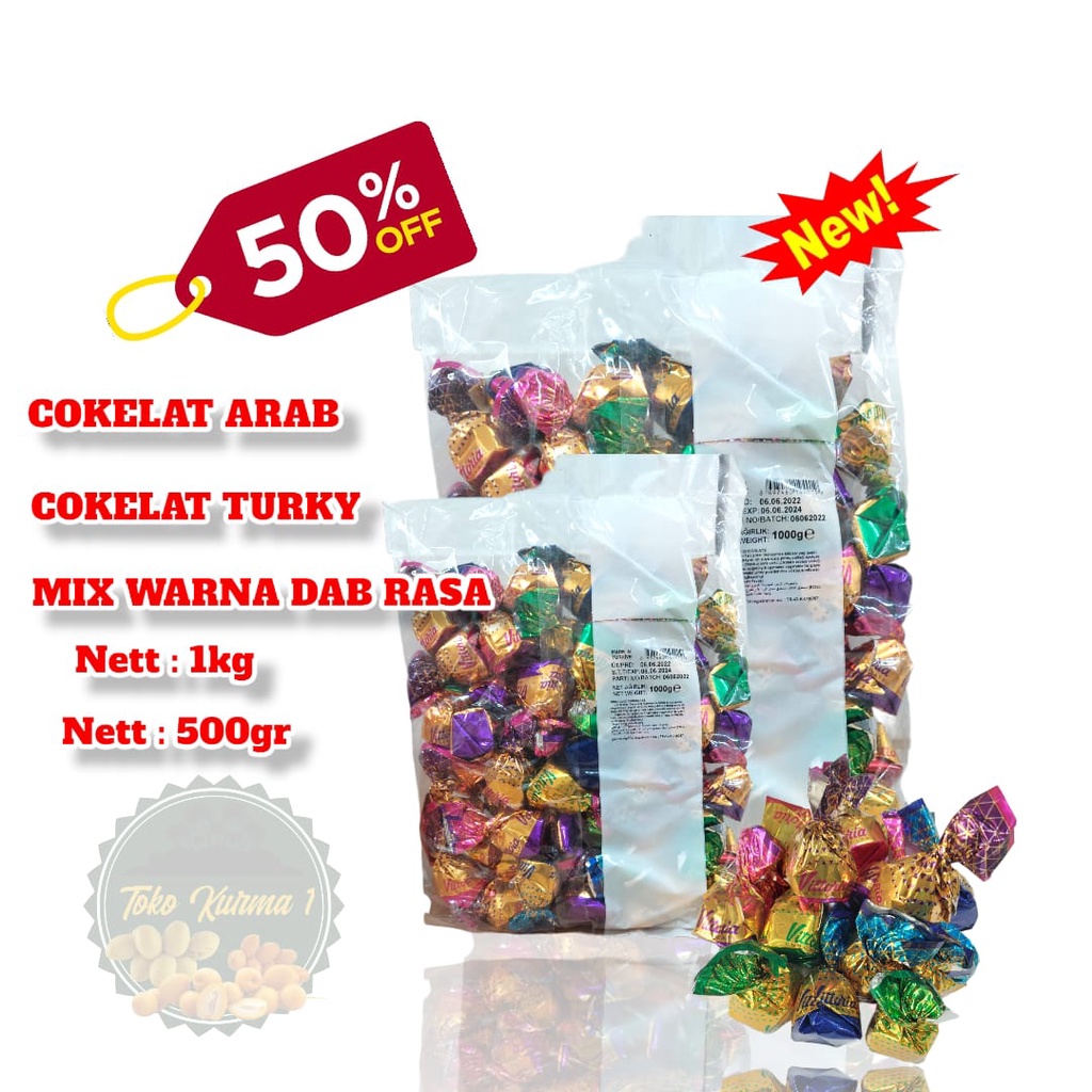 

Coklat / cokelat turky /VERONA/ COKLAT saudi, dll... coklat arab rasa mix ukuran 1kg