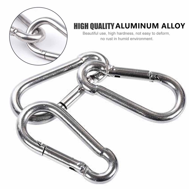 10pcs Carabiner Bentuk Labu Multifungsi Bahan Aluminum Alloy Tahan Lama Untuk Camping