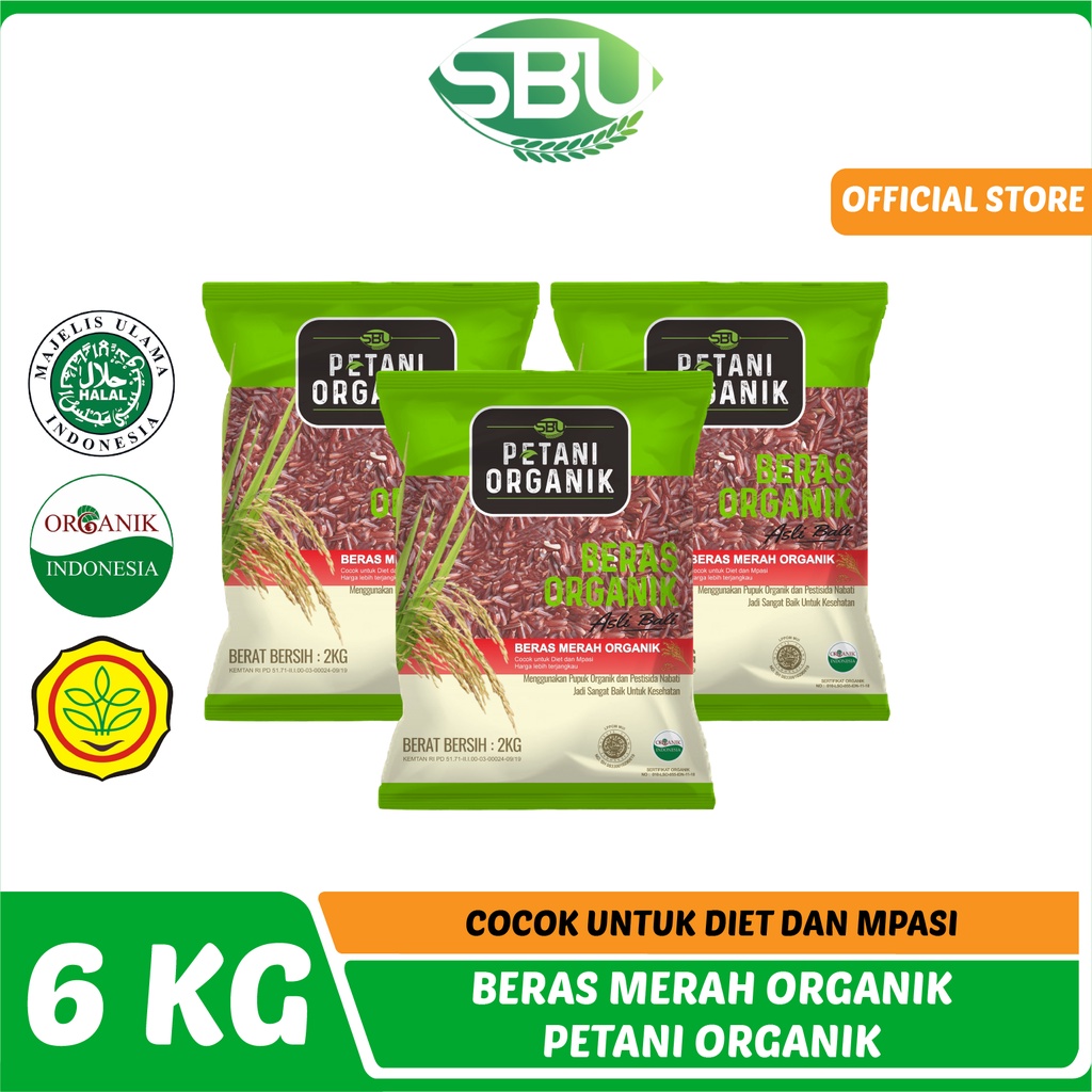 

Beras Merah Petani Organik Bundling 6kg - Cocok Untuk Diet dan Mpasi