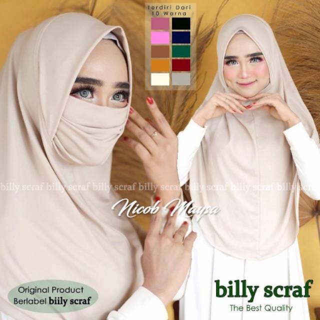 Hijab instan/instan jersey masker model bergo terbaru/Nicob Maysa/hijab masker Billy Scarf termurah