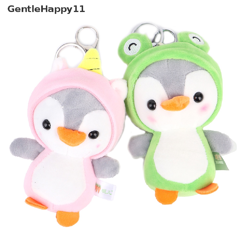 Gentlehappy 12 cm Pinguin Boneka Plush Hewan Liontin Gantungan Kunci Anak Mini Mainan Mewah Hadiah