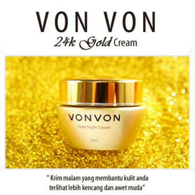 Vonvon 24K Gold Night Cream DIJAMIN ORIGINAL Von Von Krim Malam