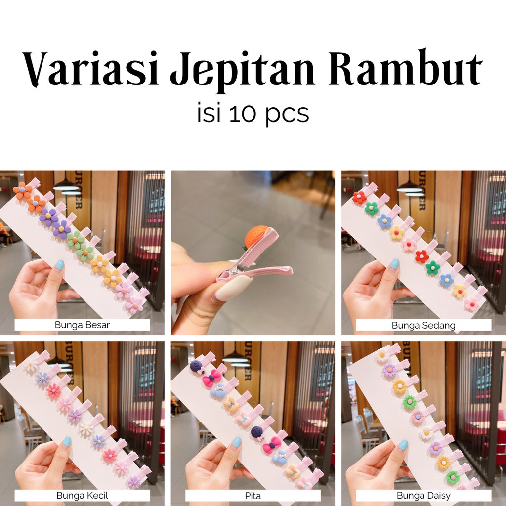 3SP | ART02 Jepitan Karet Jepit Karet Rambut Aksesoris Rambut Anak Fashion Korea Murah Motif Lucu Isi 10 Karet Rambut