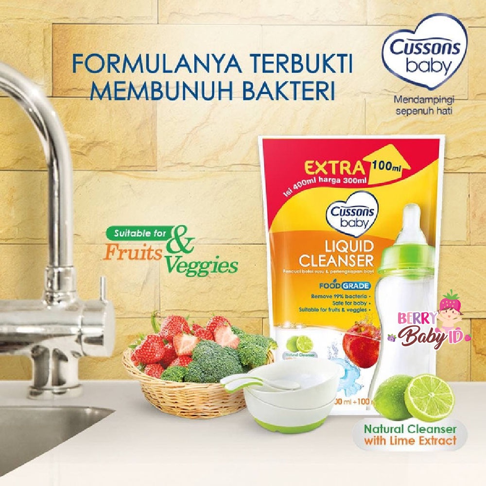 Cussons Baby Paket Liquid Cleanser Refill 300 Ml + Extra 100 Ml Berry Mart