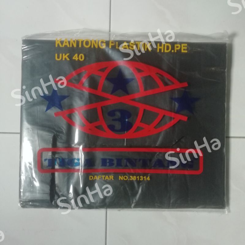 Kantong Plastik HDPE Kresek 40 Tiga Bintang