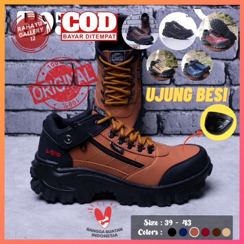 Sepatu Safety Ujung Besi Kerja Proyek Pria Original Lavio E95 Septi Cowok Keren Sefty Lapangan