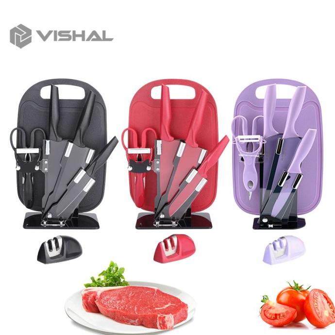 

Vishal Pisau Set Kitchen Knife Set 8In1 Keramik Set +Rautan + Talenan
